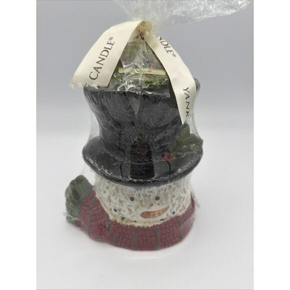 NEW Yankee Candle Snowman Ceramic Wax Warmer 3 Melts Holiday Christmas Vintage - Picture 2 of 7